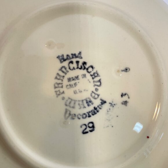 Franciscan Apple Hand-Decorated Creamer & Saucer Set Made In California USA - Picture 6 of 6